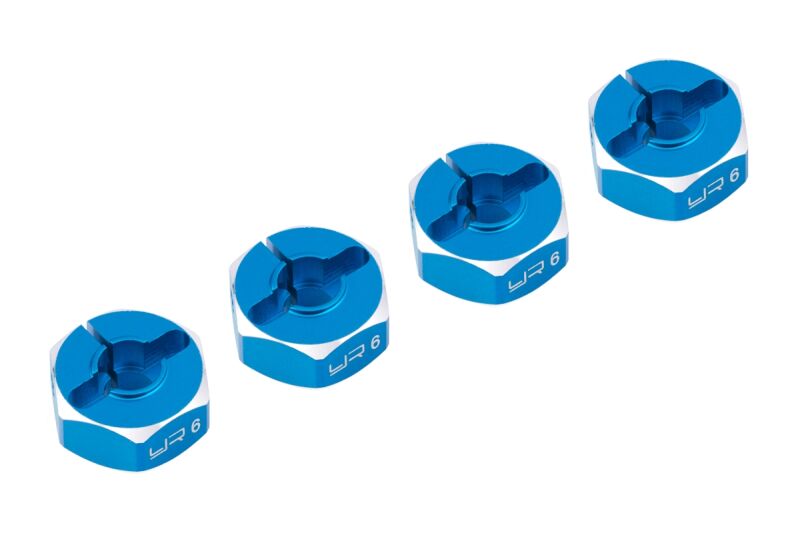 Yeah Racing - Aluminum Hex Adaptor Set 12x6mm For 1/10 RC Touring Drift Crawler Blue (YR-WA-033BU)