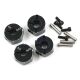 Yeah Racing - Aluminum Hex Adaptor Set 12X8mm Black For 1/10 RC Touring Drift Crawler (YR-WA-041BK)