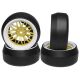Yeah Racing - Spec D LS Wheel Offset +6 White Gold w/Tire 4pcs For 1/10 Drift (YR-WL-0088)