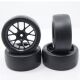Yeah Racing - Spec D CS Wheel Offset +3 Black w/Tire 4pcs For 1/10 Drift (YR-WL-0100)