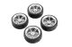Yeah Racing - Spec T MS Wheel Offset 3 Silver w/Tire 4pcs For 1/10 Touring (YR-WL-0104)