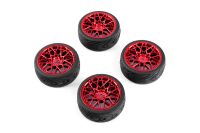 Yeah Racing - Spec T LS Wheel Offset 3 Red w/Tire 4pcs...