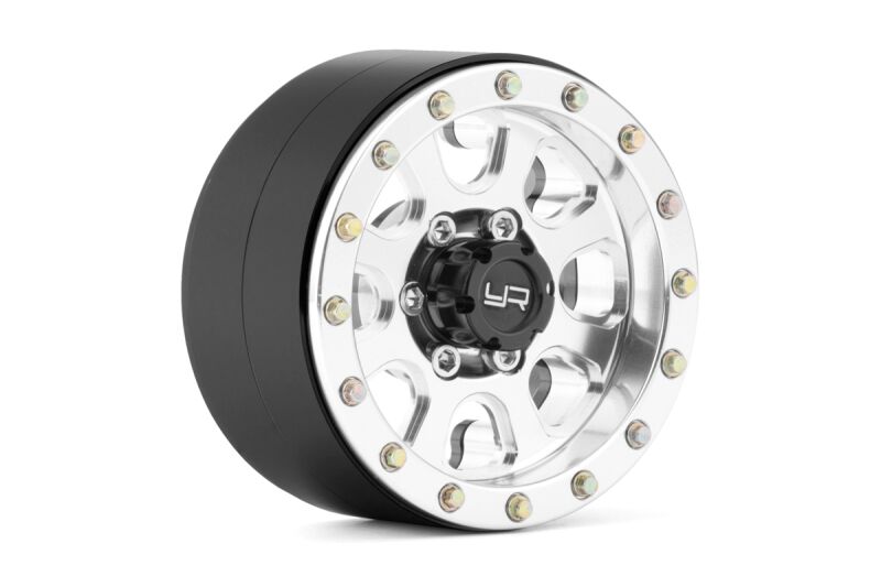 Yeah Racing - 1.9 Aluminum CNC 8 Spoke Beadlock Wheel w/Wheel Hub 2pcs Silver (YR-WL-0115SV)