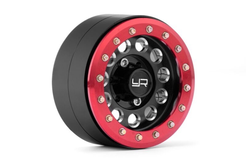 Yeah Racing - 1.9 Aluminum CNC F-RG Beadlock Wheel w/Wheel Hub 2pcs Red (YR-WL-0117RD)