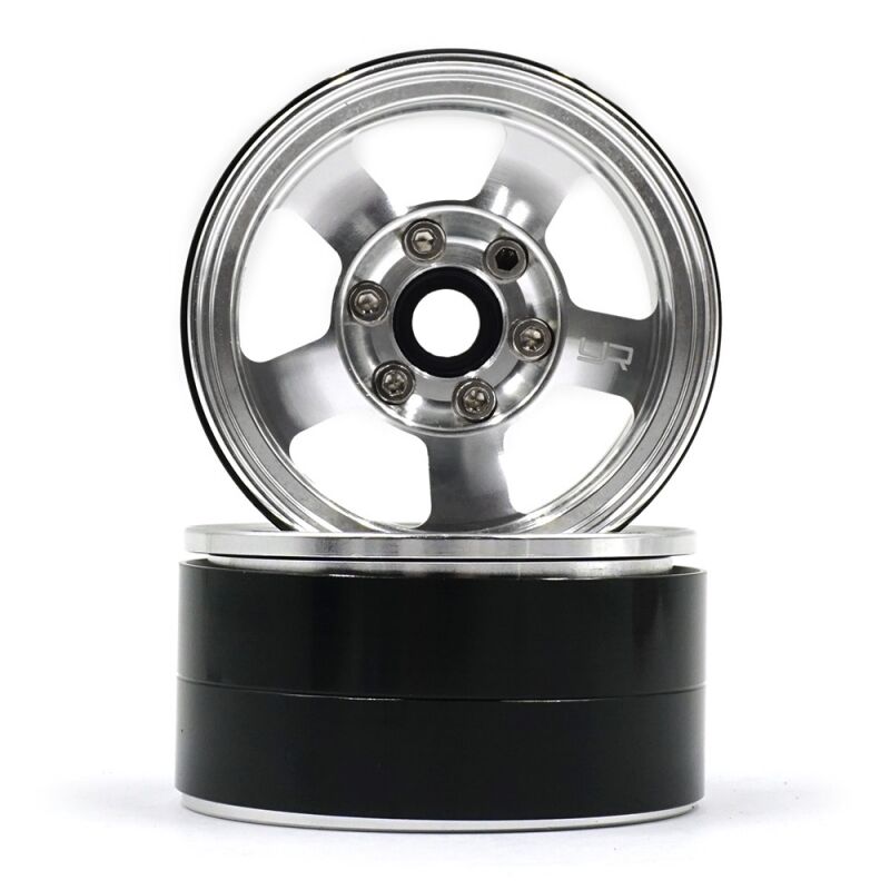 Yeah Racing - 1.9 Aluminum CNC 5 Spoke Beadlock Wheel 2pcs Silver (YR-WL-0142SV)