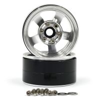 Yeah Racing - 1.9 Aluminum CNC 5 Spoke Beadlock Wheel 2pcs Silver (YR-WL-0142SV)