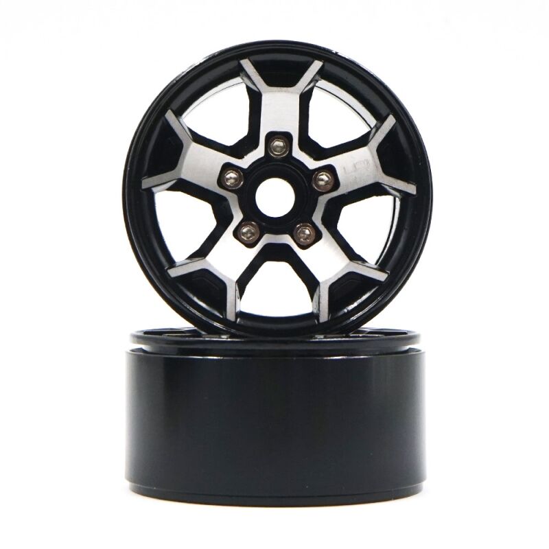 Yeah Racing - 1.9 Aluminum CNC 5 Spoke Beadlock Rim 2pcs (YR-WL-0147BK)