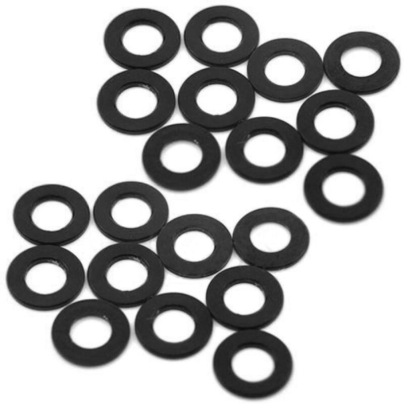 Yeah Racing - Aluminum M3 Flat Washer 0.5mm 20pcs Black (YR-YA-0392BK)