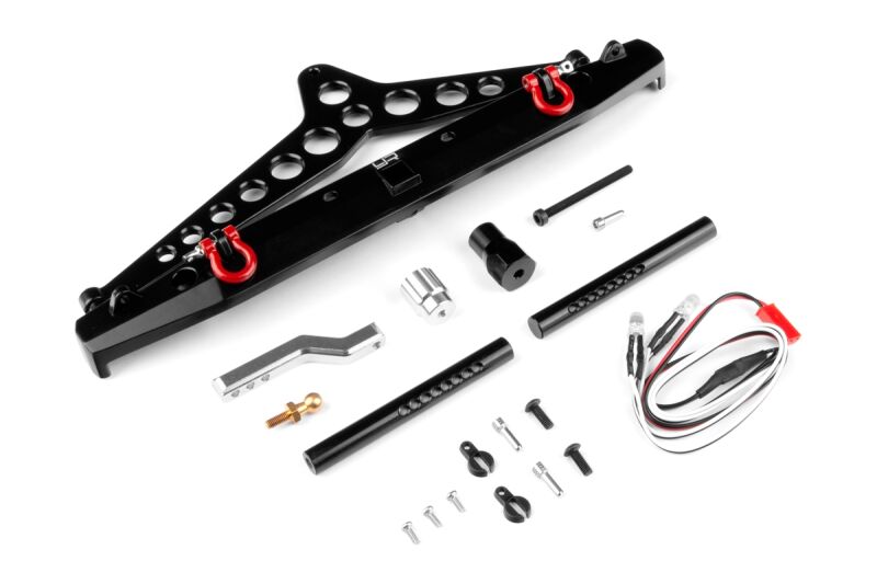 Yeah Racing - Alu Alloy Rear Bumper w/LED Light Spare Tire Mount For SCX10 II TRX-4 G6 Certified (YR-YA-0549)
