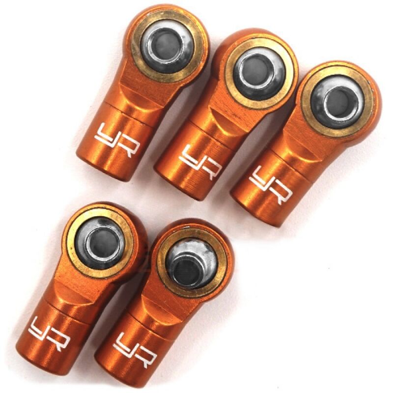 Yeah Racing - Aluminum Reversed Thread M3 Rod Ends 5pcs Orange (YR-YA-0572OR)