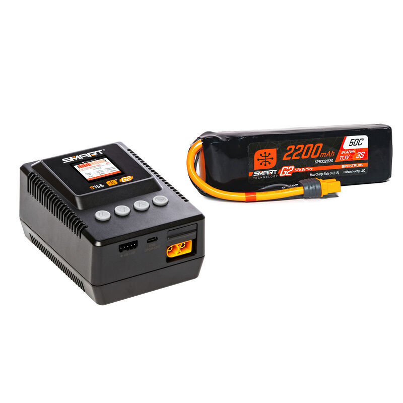 Spektrum - Smart Powerstage Air Bundle: G2 2200mAh 3S LiPo IC3 & S155 Charger (SPMXPSA400I)
