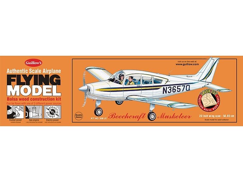 Guillow - Beechcraft Musketeer 508mm, lasergeschnitten (4SH0308LC)