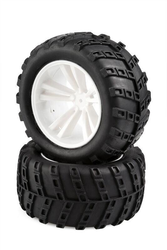 Himoto - White Truck Tires and Rims (31613W+31803) 2pcs (HM31804W)