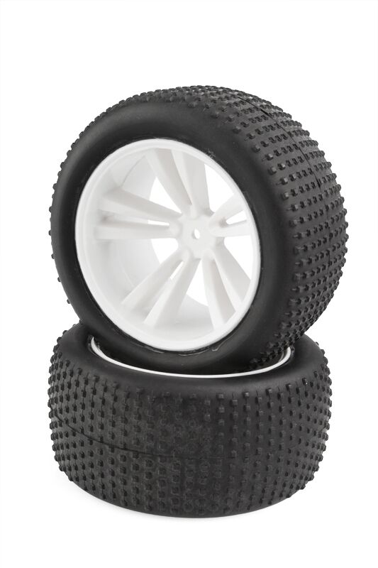 Himoto - White Truggy Tires and Rims (31613W+31503) 2pcs (HM31504W)