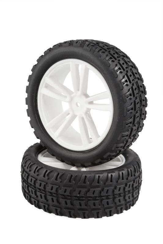 Himoto - White Short Course Front Tires and Rims (31211W+31) (HM31406W)
