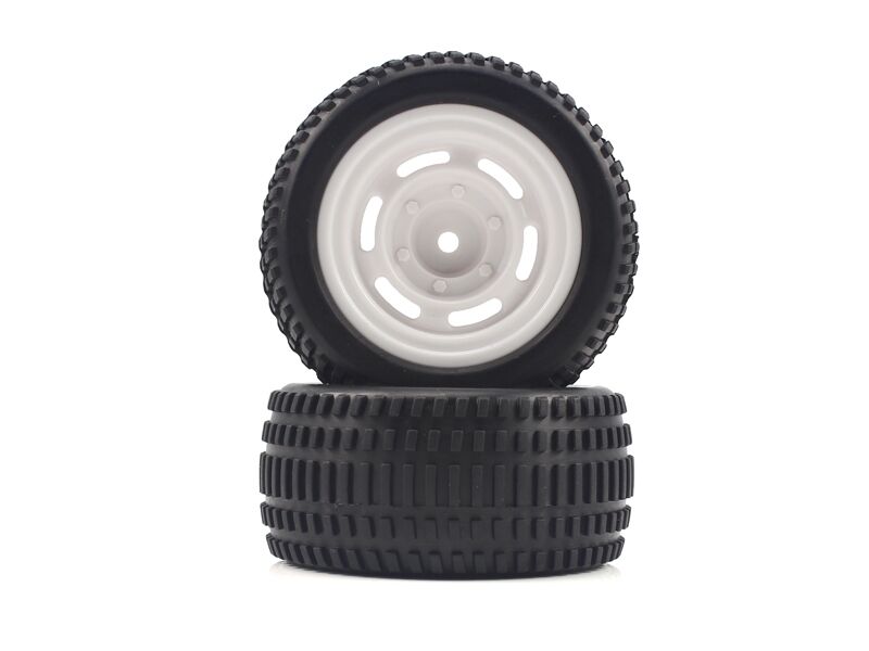 Himoto - Truggy White Rear Tires&Rims 2P (HM21309W)