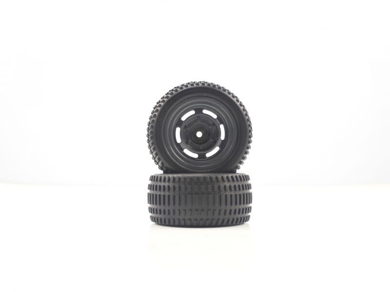 Himoto - Truggy Black Rear Tires&Rims 2P (HM21309B)