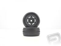 Himoto - Truggy Black Front Tires&Rims 2pcs (HM21308B)