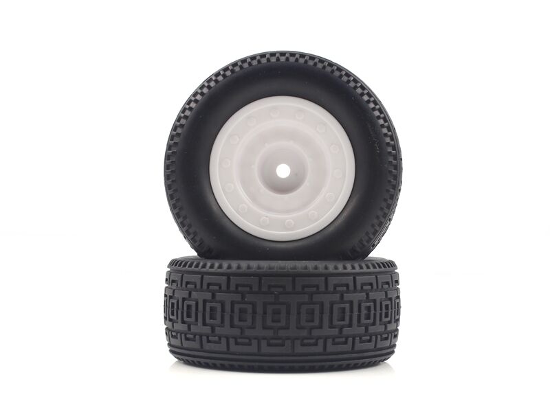 Himoto - Short Course White Rear Tires&Rims 2P (HM21209W)