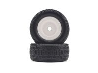 Himoto - Short Course White Front Tires&Rims 2P...
