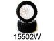 Himoto - White Rim & Tire Complete (HM15502W)