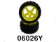 Himoto - Rear Wheel Complete- Buggy 1:10, 2pcs (Yellow) (HM06026Y)