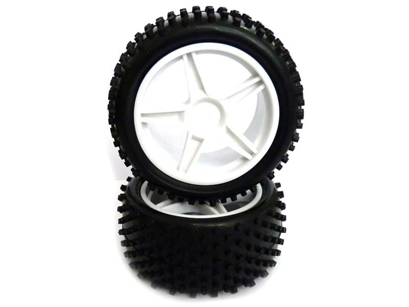 Himoto - Rear Wheel Complete- Buggy 1:10, 2pcs (White) (HM06026W)