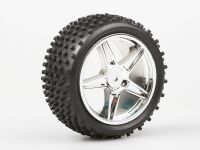 Himoto - Rear Wheel Complete- Buggy 1:10, 2pcs (Chrome)...
