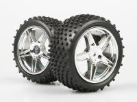 Himoto - Rear Wheel Complete- Buggy 1:10, 2pcs (Chrome)...