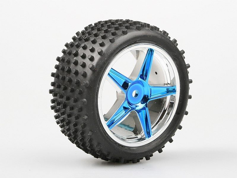 Himoto - Rear Wheel Complete- Buggy 1:10, 2pcs (Blue metalic) (HM06026PB)