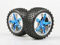 Himoto - Rear Wheel Complete- Buggy 1:10, 2pcs (Blue...