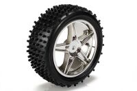 Himoto - Front Wheel Complete- Buggy 1:10, 2pcs (Chrome)...
