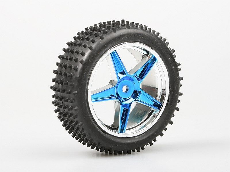 Himoto - Front Wheel Complete- Buggy 1:10, 2pcs (Blue metalic) (HM06010PB)