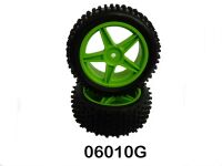 Himoto - Front Wheel Complete- Buggy 1:10, 2pcs (Green)...