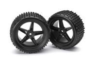Himoto - Front Wheel Complete- Buggy 1:10, 2pcs (Black) (HM06010BL)