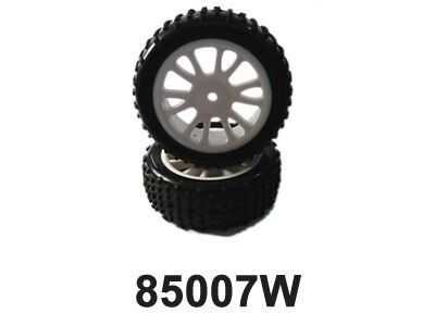 Himoto - Front White Rim & Tire Complete (85005w+85006) 2p (HM85007W)