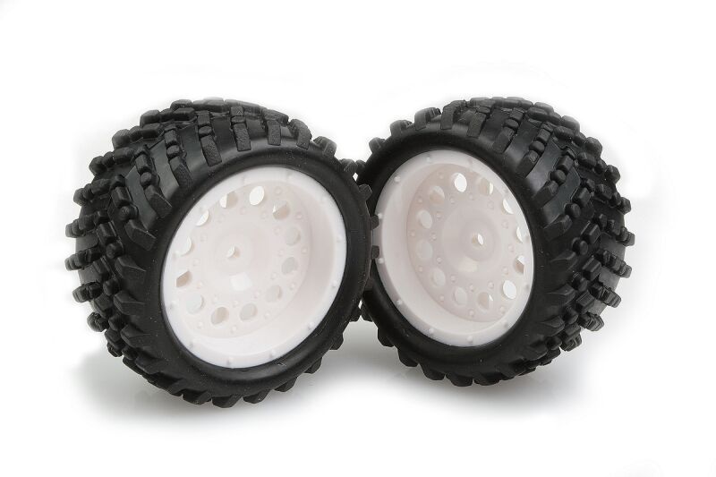Himoto - White Rim & Tire Complete (86015w+86016) (2pcs) (HM86017W)