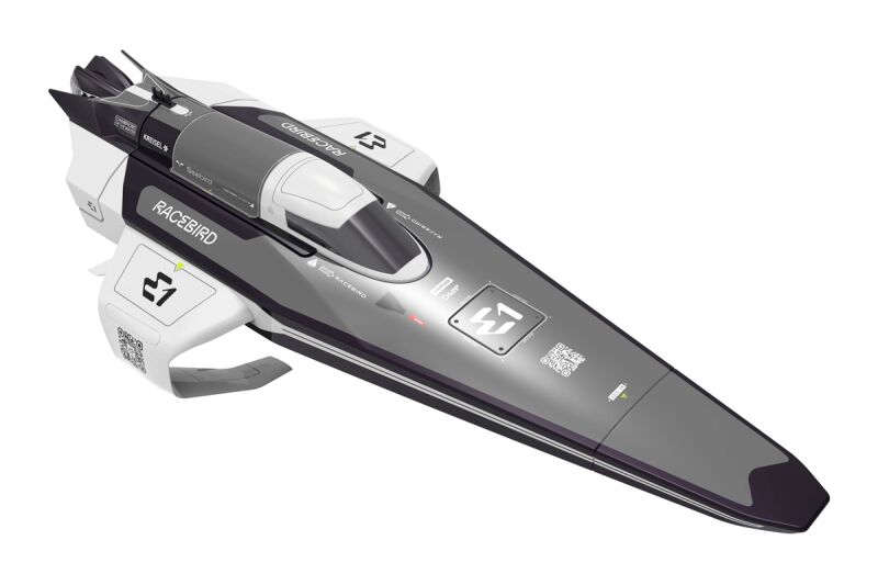 Joysway - E1 RaceBird Lite RC Hydrofoil Boat 2.4GHz RTR - Weiß (4ST8608W)