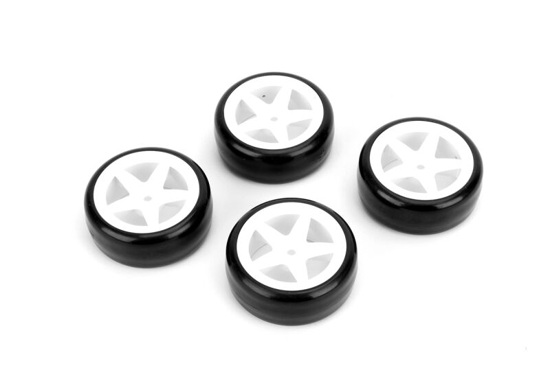 CARTEN 1/10 Drift Rädersatz 26mm 5-speichen Felge weiß, 4 Stück (NHA437)