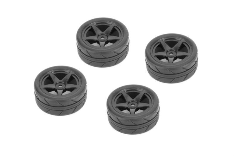 CARTEN 1/10 Rädersatz 26mm 5-speichen Felge schwarz, 4 Stück (NHA477)
