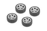 CARTEN 1/10 Rädersatz 26mm 5-speichen Felge silber,...