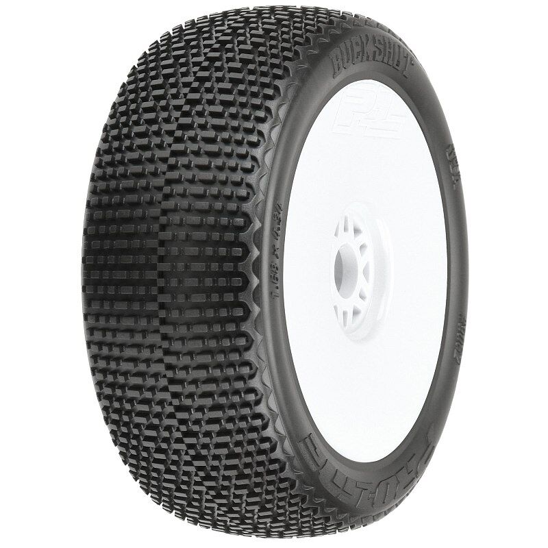 ProLine - Buck Shot S3 Front/Rear Buggy Tires Mounted 17mm White (2) (PL9062-233)