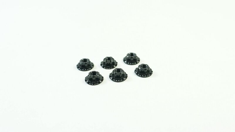 SWORKz T-7075 M4 Lightened Low Profile Large-contact with Serrated Wheel Nuts (BK)(6pc) (SW334047BK)