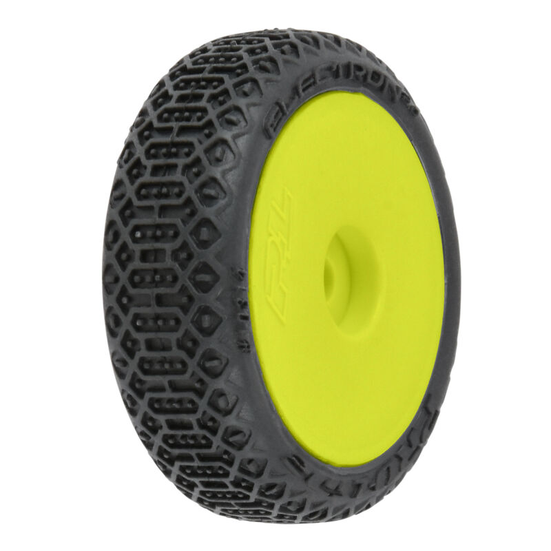 Pro-Line Racing - 1/24 Electron 2.0 Buggy F/R Tires Mounted 7mm Yellow (4): Micro-B (PRO1031412)
