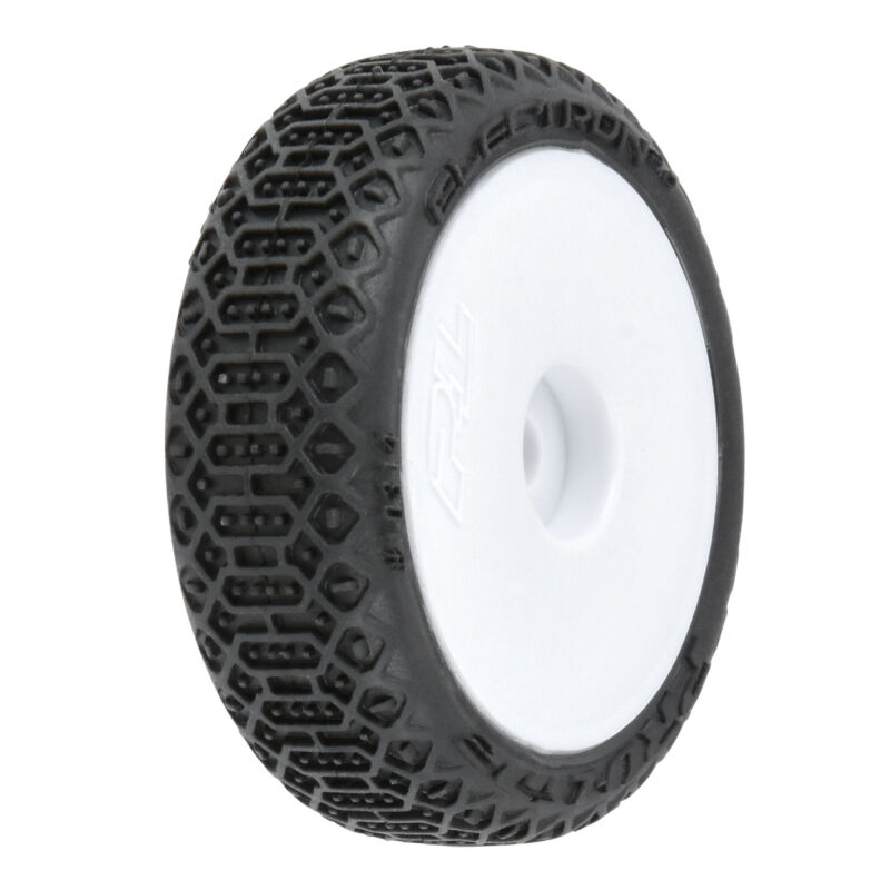 Pro-Line Racing - 1/24 Electron 2.0 Buggy F/R Tires Mounted 7mm White (4): Micro-B (PRO1031413)
