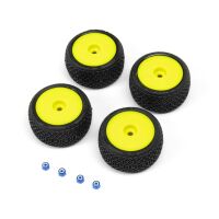 Pro-Line Racing - 1/28 Electron 2.0 T F/R Tires Mounted 7mm Yellow (4): Micro-T (PRO1031512)