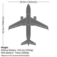 Airbus A320 weiß Twin 64mm EDF BNF Basic mit AS3X+ & SAFE Select - 1521mm