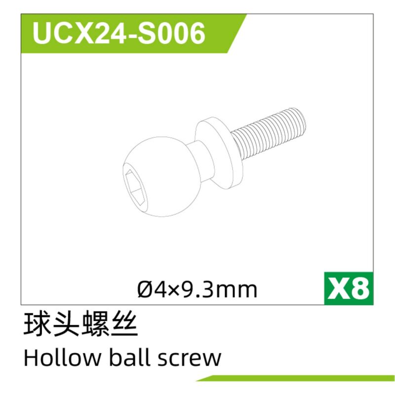 UDI R/C - °4*9.3Hollow ball screw(8pcs) UCX2401 & UCX2402 (UCX24-S006)