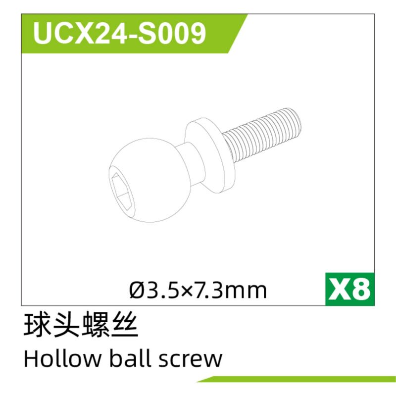 UDI R/C - °3.5*7.3Hollow ball screw(8pcs) UCX2401 & UCX2402 (UCX24-S009)