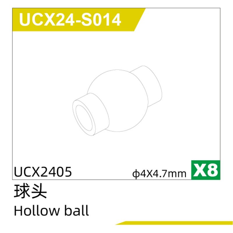 UDI R/C - °4*4.7Hollow ball screw(8pcs) UCX2405 & UCX2405PRO (UCX24-S014)